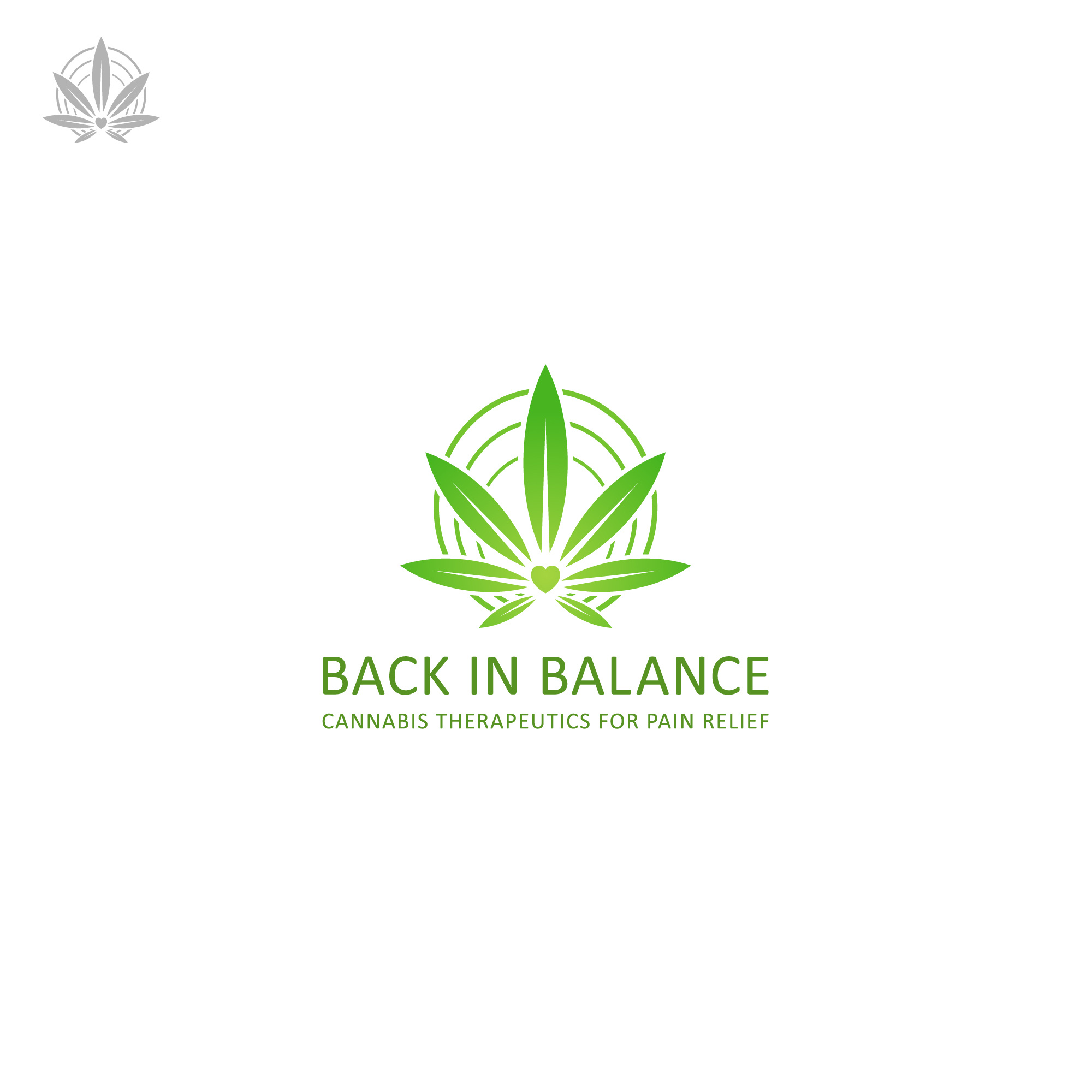 Back in Balance balance branding cannabis cbd graphic design green green leaf happy health logo logos medical logo modern pain relief pharmacy playful relief thc therapy vector