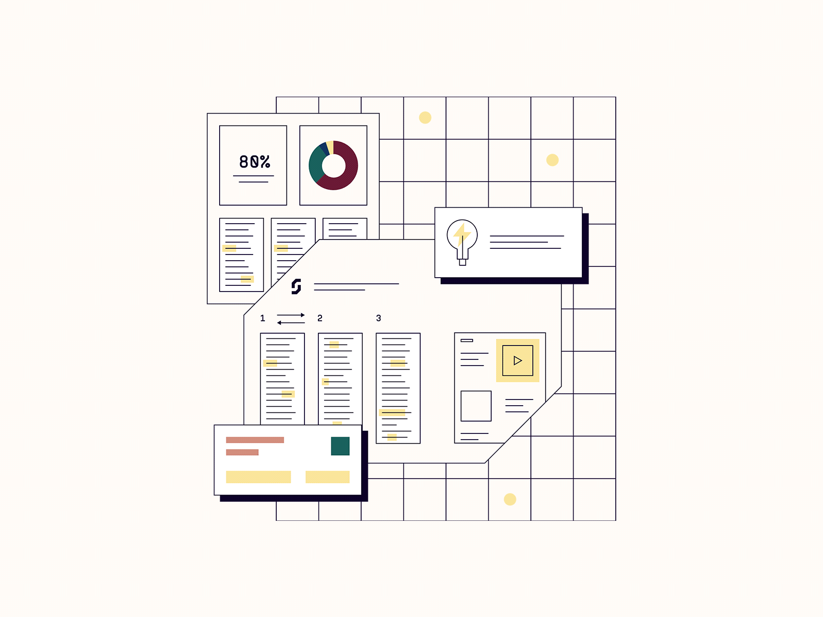 AI Product Illustrations ai b2b b2bsaas brand brand guide brand guidelines brand identity branding design icon iconography illustration line art logo modern saas seo
