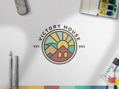 VICTORY HOUSE | LOGO arnbnb brand design branding design graphic design house design house logo illustration ireland designer logo logo branding logo design typography unique logo vector victory house logo victory logo