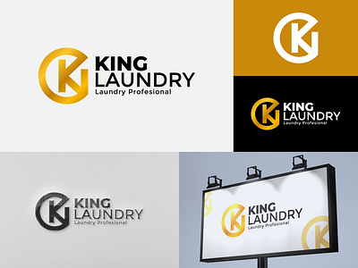 Logo King Laundry brand identity branding circle logo g logo k logo logo