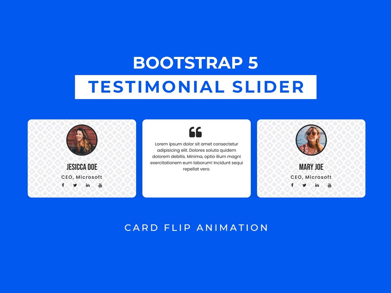 Bootstrap 5 Testimonials With Flip Animation By Divinectorweb On Dribbble