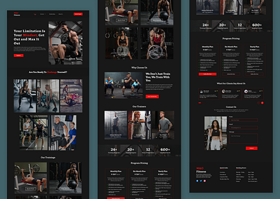 Fitness & Gym Website Landing Page Design fitness gym website landing page design ui website website ui design
