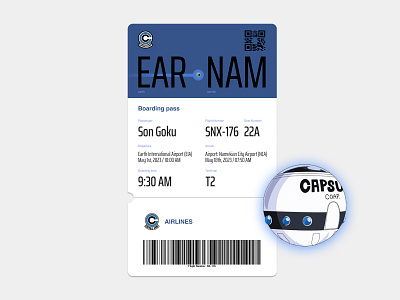 Daily UI #024 - Boarding Pass boarding pass capsule daily ui design dragon ball ui ui design