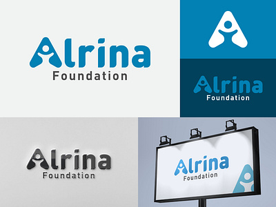 Logo Alrina a logo brand identity branding human logo logo negative space