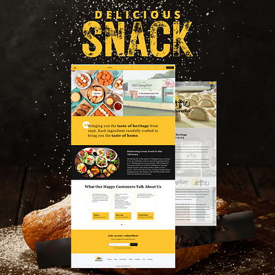 Food Web Design bright fb food food beverage snack ui uiux user interface user interface design ux vibrant web web design yellow