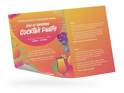 WaterAid summer cocktail party branding branding design brochure brochure design campaign identity cocktail party concept design creative concepts flyer flyer design graphic design identity design invite invite design print design summer summer branding web banner website banner