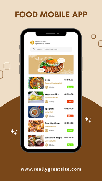 Food app design ui