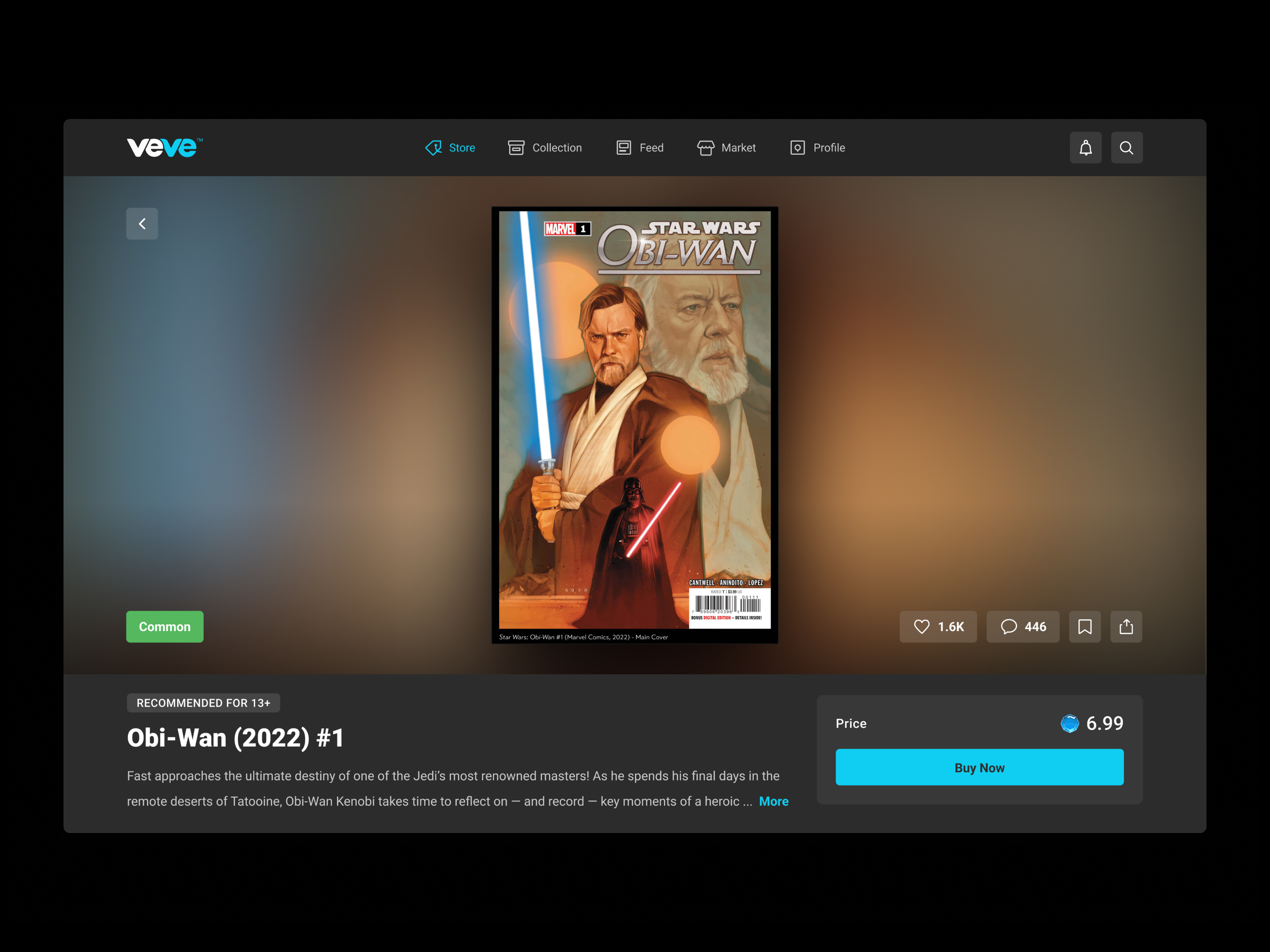 VeVe - NFT comics detail comics digital comics ecommerce marketplace nft store ui web app