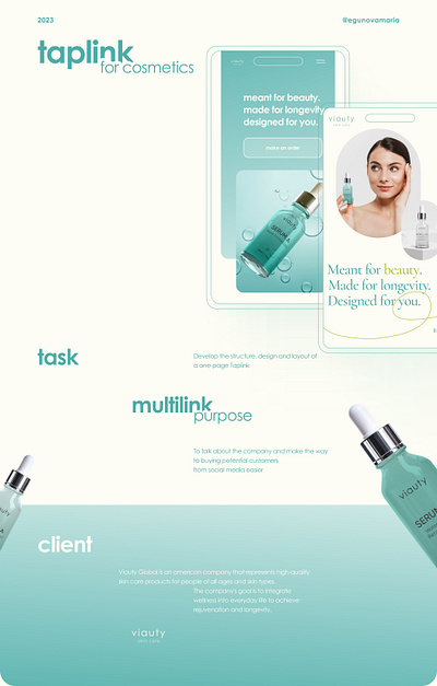 Multilink website for cosmetics graphic design ui