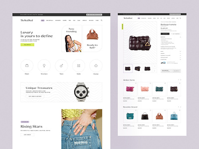 The Real Real – Marketplace for selling luxury goods clean design ecommerce interaction interface landing luxury marketplace shop ui ux website