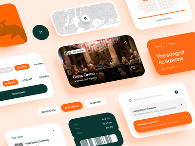 FilmFlex: Modern UI Components for Seamless Ticket Booking design gradient movie ticket ticket booking ui components uidesign uiux