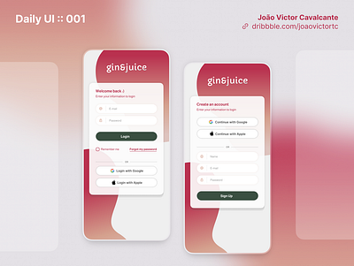Daily UI 001 - Sign Up Page | Joao Victor Cavalcante dailyui design ui ux