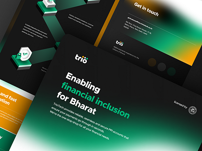 Payments operation system website - Trio Tech branding illustration landing page typography ui