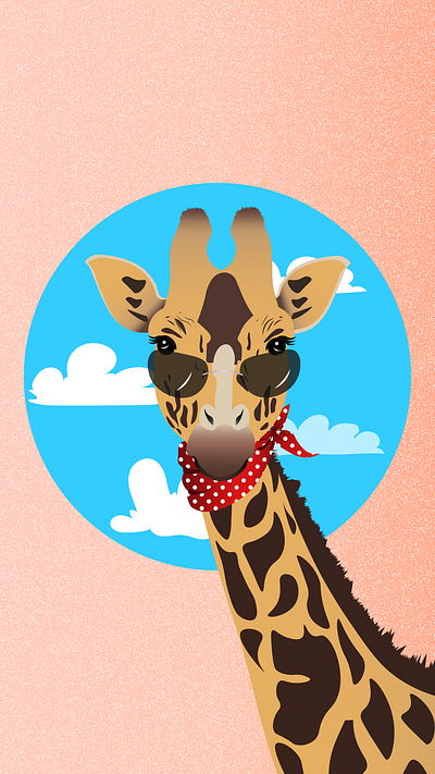 Cool giraffe animal design giraffe illustration vector
