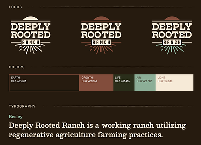 Deeply Rooted Ranch branding agriculture branding colorpalette farming logodesign typography