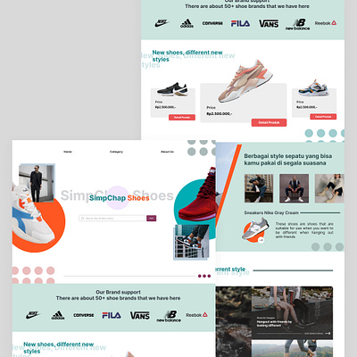Landing Page : Shoes Product animation app branding design la ui ux vector