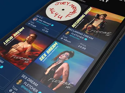 Vault Music - Fletcher album animation app design artist artists digital design ep graphic design interface music music app musician product design single ui ui design user interface ux ux design video