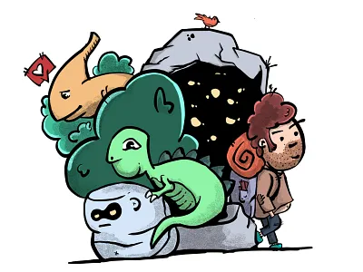 Nature hike 🦅 branding character design hike illustration logo minneapolis procreate rock texture tree vector web3