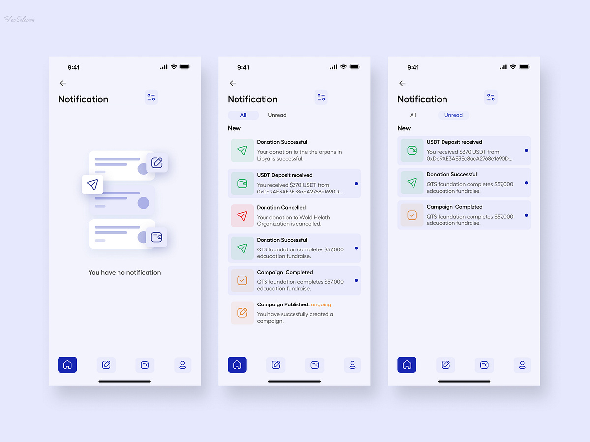 Notification Screen designs, themes, templates and downloadable graphic ...
