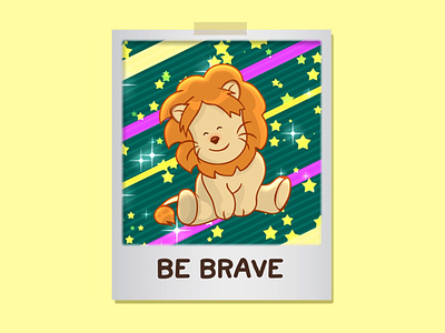 Brave Lion 🦁 animals art brave cartoons character cute design doodles funny illustration kawaii lion mindset motivation storytelling