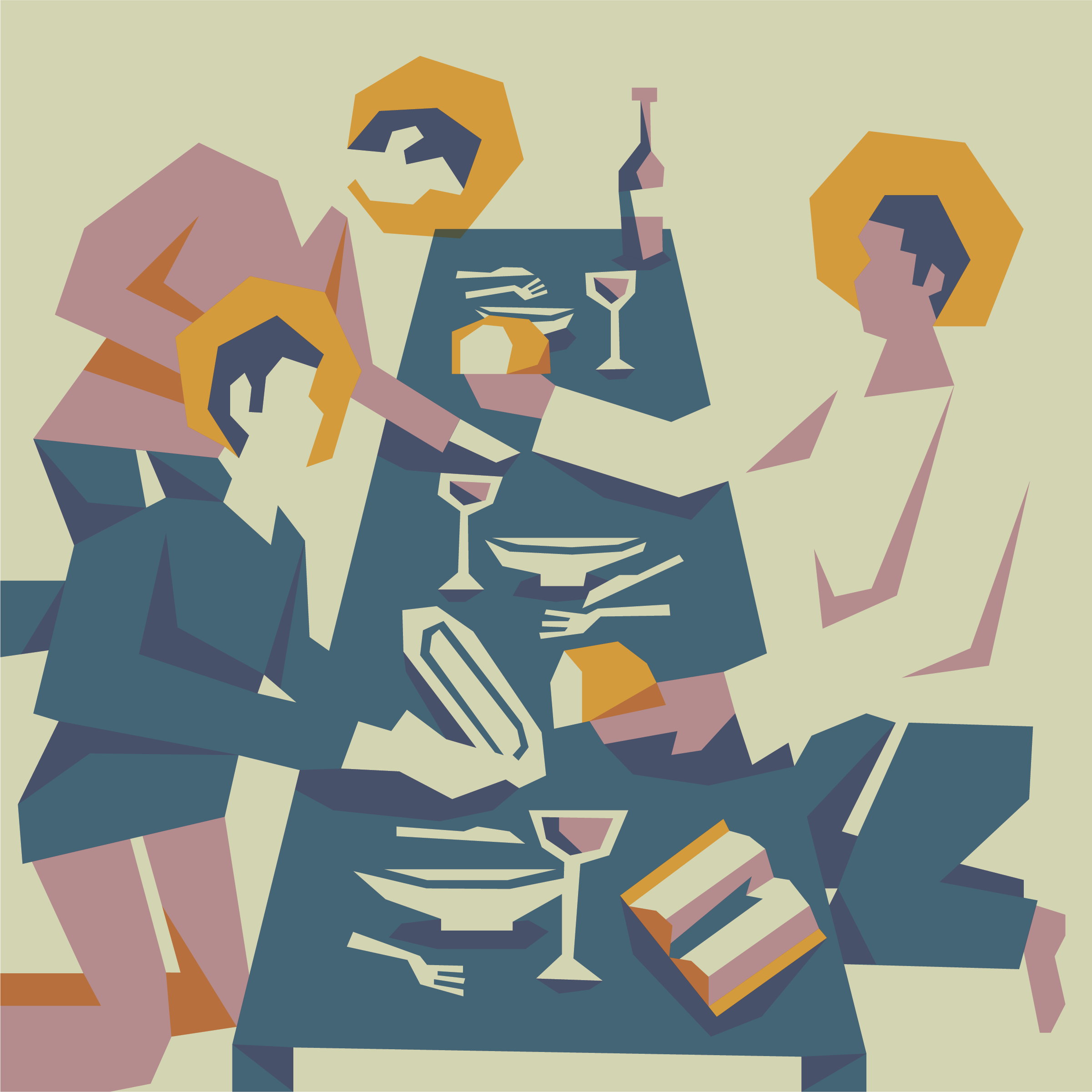 Jesus is Known at the Breaking of Bread bible bread breaking communion easter eastertide illustration jesus known luke resurrection table wine