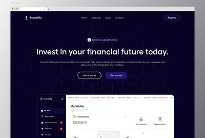 Investment platform website design - finance crypto dashboard design finance fintech investment modern design trending ui uidesign ux