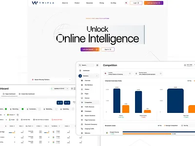 Website Intelligence Platform — Home Page Concept & Exploration analytics branding clean design insights intelligence interface layout logo platform statistics web design