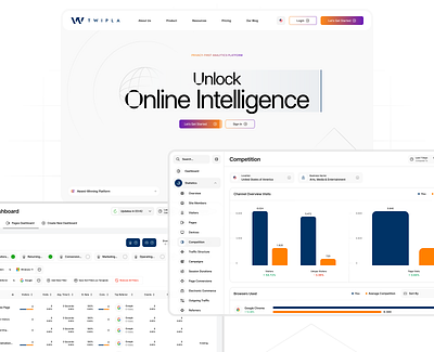 Website Intelligence Platform — Home Page Concept & Exploration analytics branding clean design insights intelligence interface layout logo platform statistics web design