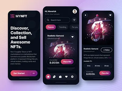 Crypto Raptors - NFT Marketplace App app design application crypto design digital art marketplace mobile app design nft nft app nft marketplace app nfts ui ui design uiux