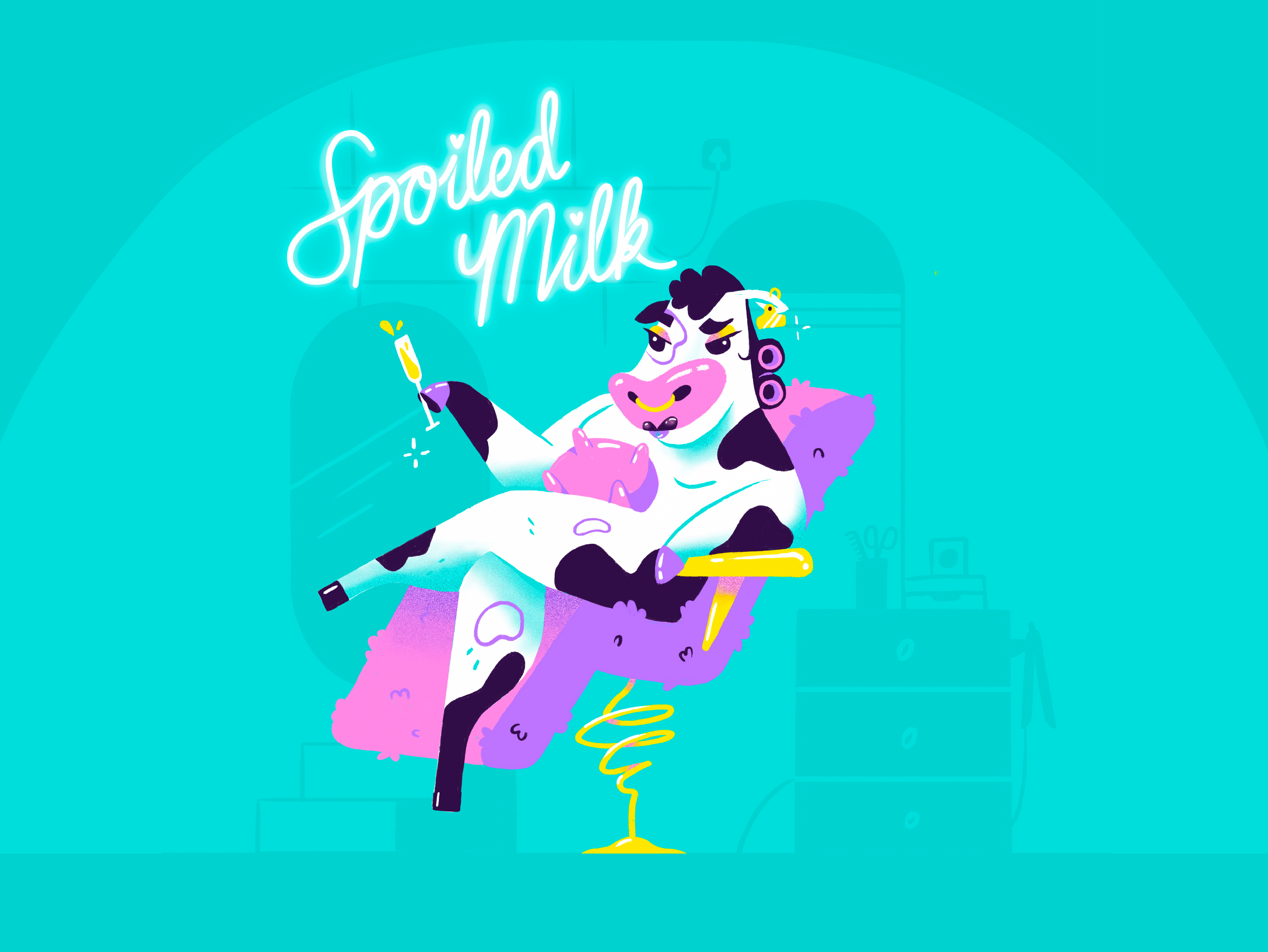 Spoiled Milk 2d banner character character design creative design environment graphic design illustration illustrator innovative photoshop unique vector weird