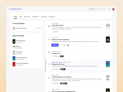 Your Club Is Here bookclub clean design interface list ui user experience user interface ux web