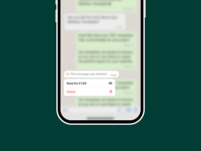 WhatsApp but you can pay to read deleted messages app design product design ui