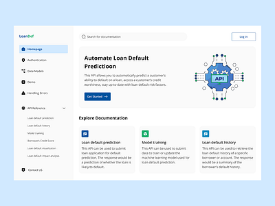 API Documentation Page b2b dashboard ui websitedesign