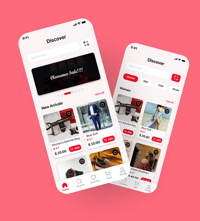 E-commerce discover pages app dailyui figma mobile