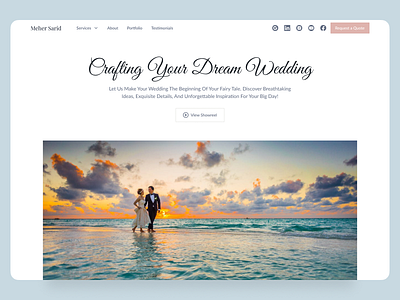 Landing Page Design: Wedding Art by Meher - Wedding Designer branding design homepage landing page minimal modern typography ui ux web design wedding design