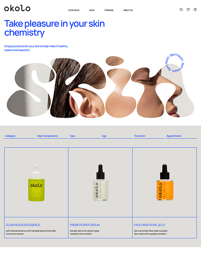 Home page cosmetic shop branding ui
