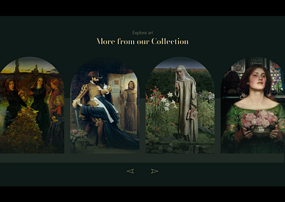 The Pre-Raphaelites: museum website concept art collection dark darktheme decadance finearts gallery gothic museum pre raphaelite preraphaelites ui web webdesign website