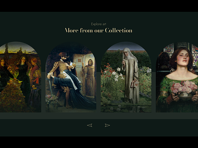 The Pre-Raphaelites: museum website concept art collection dark darktheme decadance finearts gallery gothic museum pre raphaelite preraphaelites ui web webdesign website