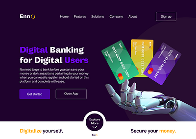 Enno landing page graphic design ui user interface