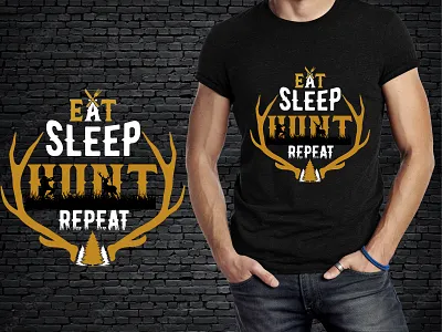 Eat, sleep,hunt,repeat T shirt design beer hunting clothing deer hunting design fashion forest graphic design hunt hunter hunting illustration t shirt design tshirt typography vector