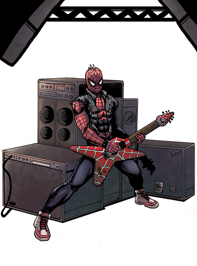 Drawing Spider Punk - (Marvel Comics) art artist artwork character design character illustration comic artist comic style comics design design illustration design layout design project designer drawing graphic design illustration illustrator layout