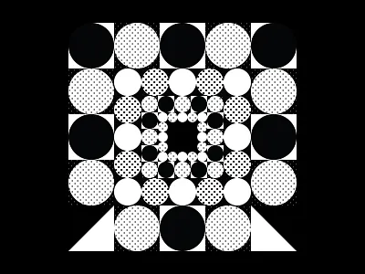 OK_36DAYS_10_Q 36daysoftype basic shapes benday circles design dots geometric illustration letter q logo minimal monogram q vasarely victor vasarely