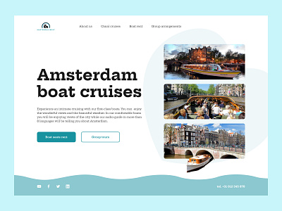Web-design first page amsterdam cruise design first page travel ui ux web design