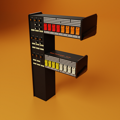 F for 36 days of type 36days f 36daysoftype 3d 808 blender korg synthesizer typography