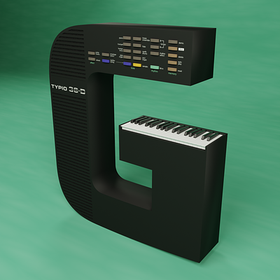 G for 36 days of type 36days g 36daysoftype 3d blender casio synthesizer typography