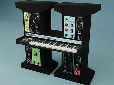 H for 36 days of type 36days h 36daysoftype 3d blender moog synthesizer typography