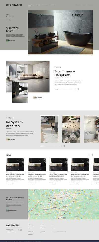 Website of an interior tiling company branding design graphic design illustration typography ui ux