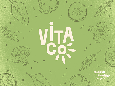 VitaCo Logo branding eat food fresh green health food healthy identity design illustration leaves logo logo design nature plants restaurant