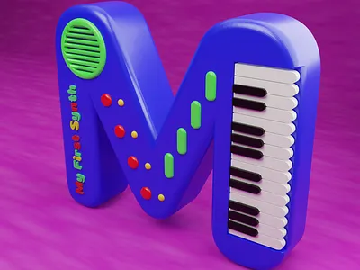 M for 36 days of type 36days m 36daysoftype 3d blender synthesizer typography