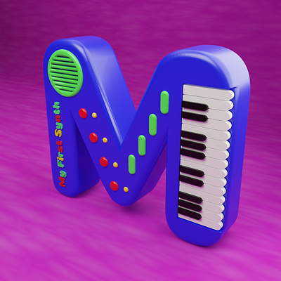 M for 36 days of type 36days m 36daysoftype 3d blender synthesizer typography